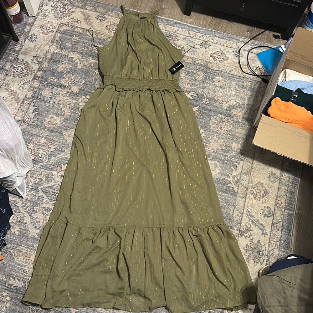 INC hazy sage green dress
